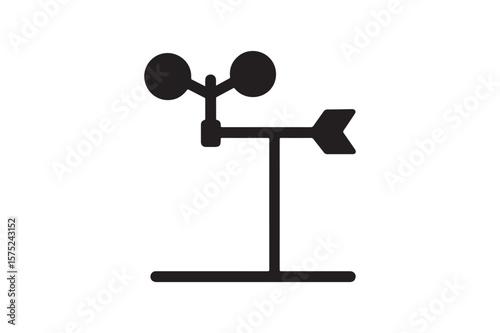 Weather Station icon silhouette vector with white background