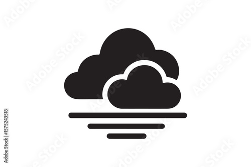 Cloud Formation icon silhouette vector with white background