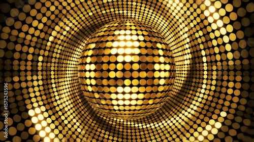 Golden disco ball pattern in tunnel