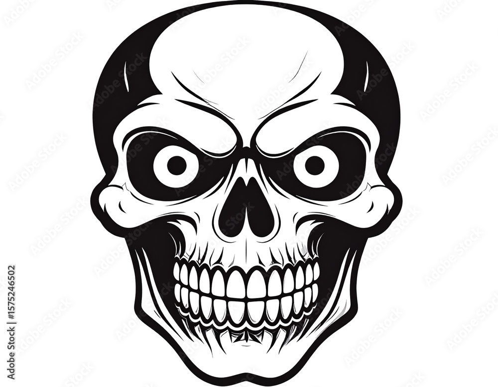 Fototapeta premium Firefly_ghoulish face isolated on a transparent background, generative ai