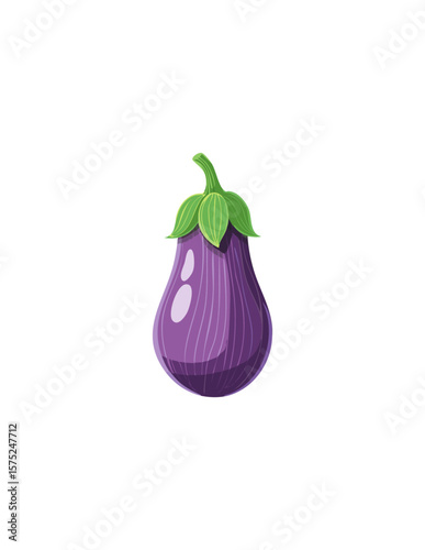 purple eggplant isolated on white