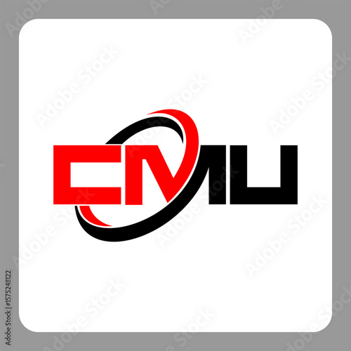 CMU logo. CMU letter. CMU letter logo design. Initials CMU logo linked with circle and uppercase monogram logo. Modern Red and Black Initials Logo for Corporate, CMU typography for technology,