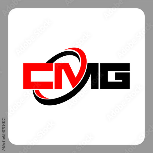 CMG logo. CMG letter. CMG letter logo design. Initials CMG logo linked with circle and uppercase monogram logo. Modern Red and Black Initials Logo for Corporate, CMG typography for technology,