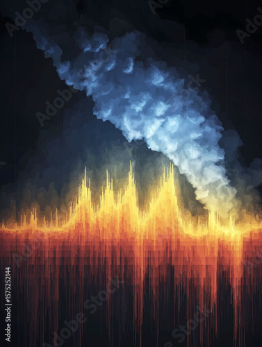 Climate whiplash temperature impact. Extreme environment. Weather disaster. CO2 levels and weather event correlation image