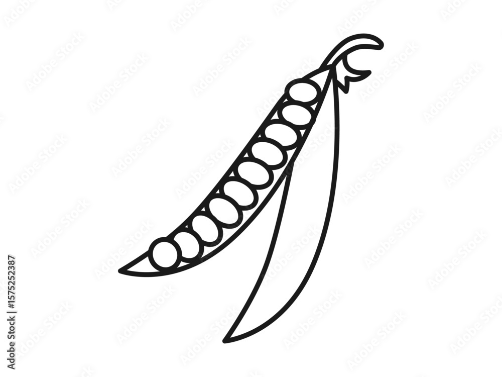 Green beans icon. Fruits and vegetables outline icon. Simple vector illustration in modern thin line style. Green beans icon. Fruits and vegetables outline icon. Simple vector illustration in modern thin line style.