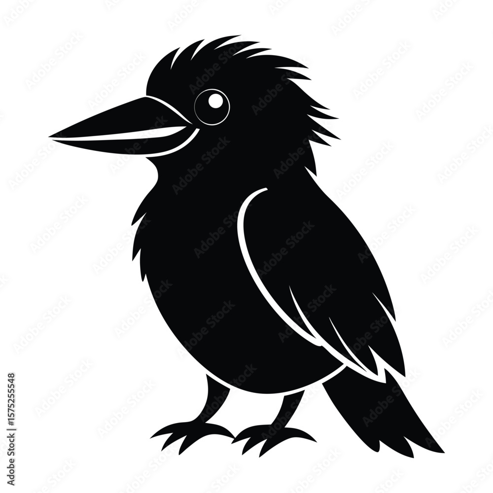 Obraz premium kookaburra silhouette vector white background.