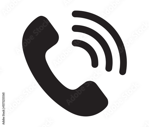 Phone call icon – telephone receiver vector, communication symbol