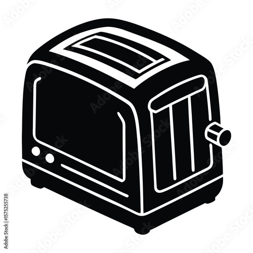 Toaster with golden brown toast and bread, a common breakfast kitchen appliance