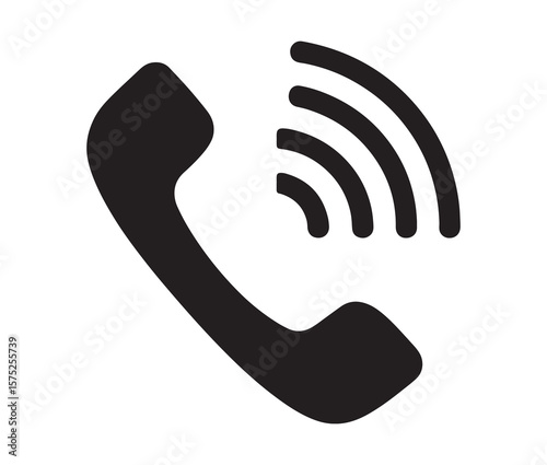 Phone call icon – telephone receiver vector, communication symbol