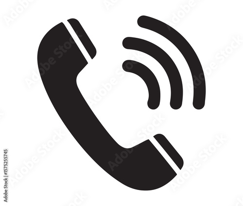 Phone call icon – telephone receiver vector, communication symbol