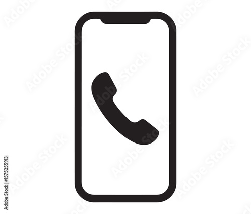 Phone call icon – telephone receiver vector, communication symbol