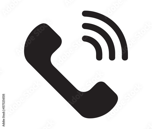 Phone call icon – telephone receiver vector, communication symbol
