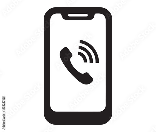 Phone call icon – telephone receiver vector, communication symbol