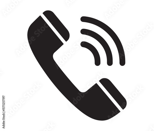 Phone call icon – telephone receiver vector, communication symbol