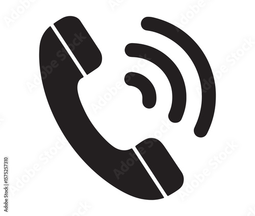 Phone call icon – telephone receiver vector, communication symbol