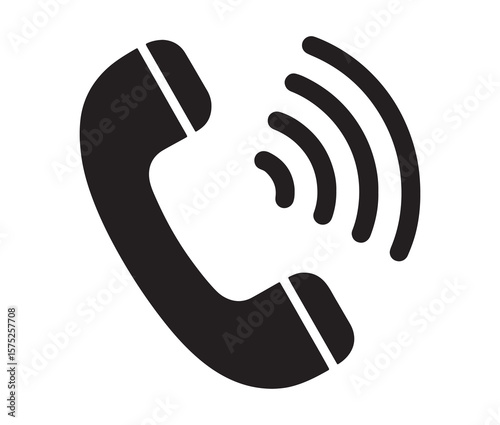 Phone call icon – telephone receiver vector, communication symbol