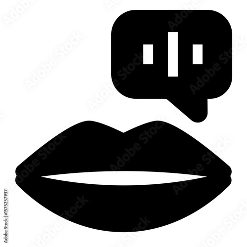 mouth speak  AI learning language solid