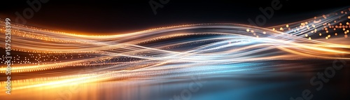 Abstract light trails in vivid colors creating dynamic motion.