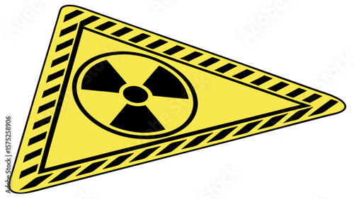 Radiation hazard warning sign vector image for safety and caution in restricted access area and nuclear facility