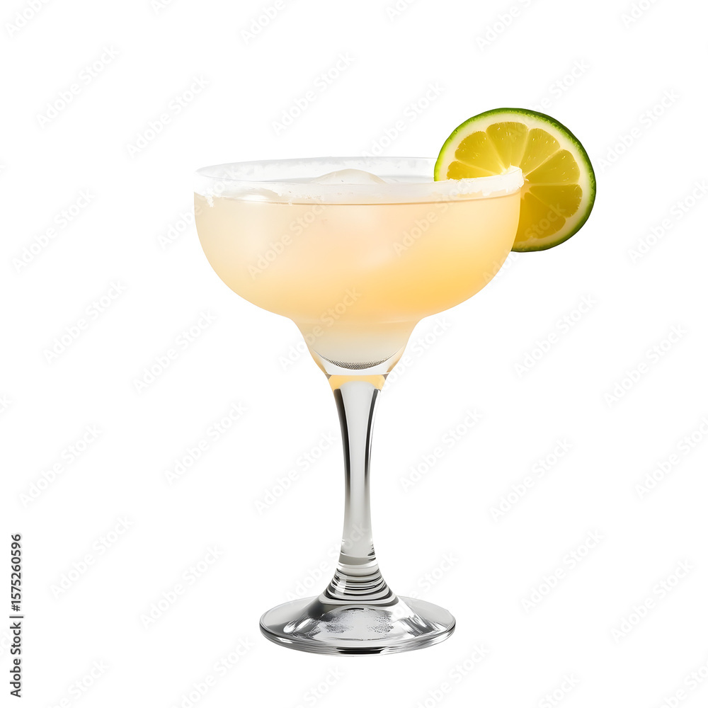Refreshing Margarita Cocktail Drink with Lime Slice in a Glass isolated on transparent background Refreshing Margarita Cocktail Drink with Lime Slice in a Glass isolated on transparent background