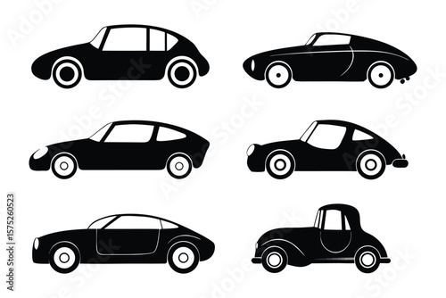 Vintage Automobiles Silhouette: A captivating collection of meticulously crafted, vintage car silhouettes.