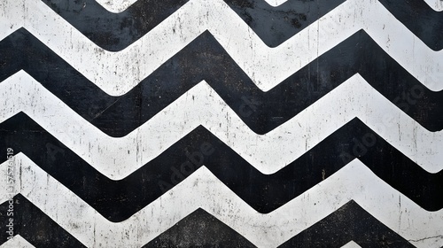 Black and white chevron pattern on a textured surface.