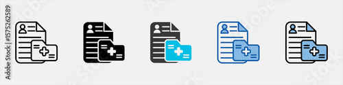 Medical Record Icon Pack Multistyle Illustration