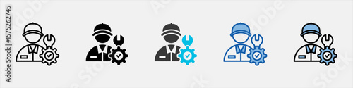 Technician Icon Pack Multistyle Illustration