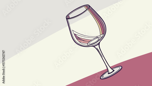 Elegant wine glass illustration for wine tasting events and bar promotions with a modern and stylish design