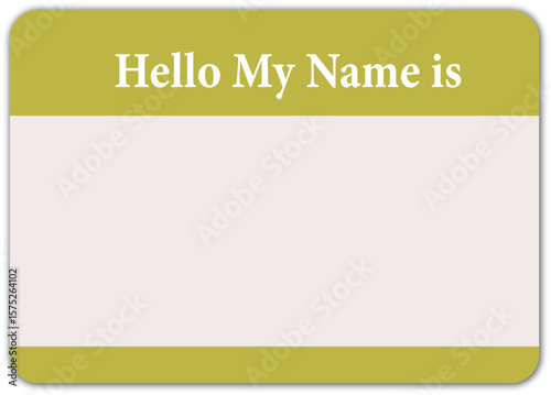 Hello My Name Is Badge – Vector Name Tag Paper Card for Conference Registration, Event Identification, and Personal Introduction