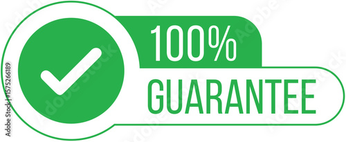 100% Guarantee Badge – Vector Emblem for Quality Assurance, Customer Satisfaction, and Certified Product Labels