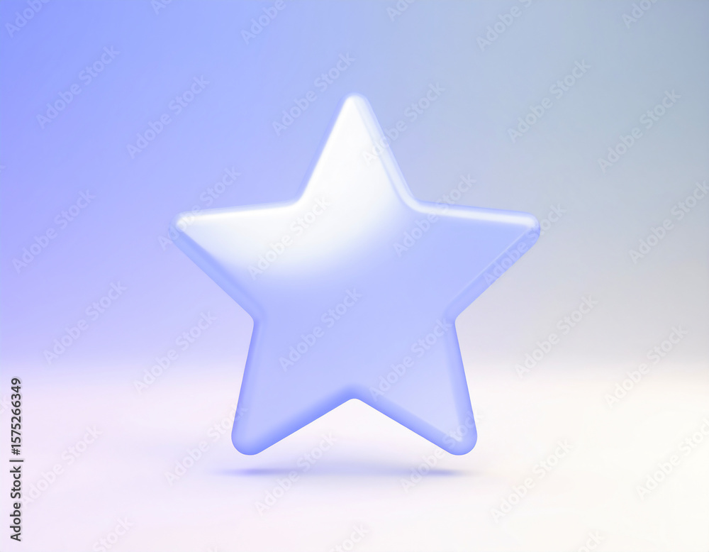 Obraz premium Glassmorphism Crystal Star and Gold Metallic 3D Star Icon