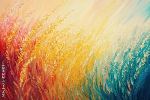 Shimmering golden corn field with dreamy colors at sunset, Shimmering Golden Corn Field In Dreamy Colors