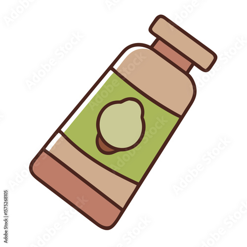 Ointment tube with cap featuring natural design and soft colors  