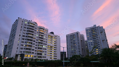 skyscrapers in the city, Pune IT software city residential buildings