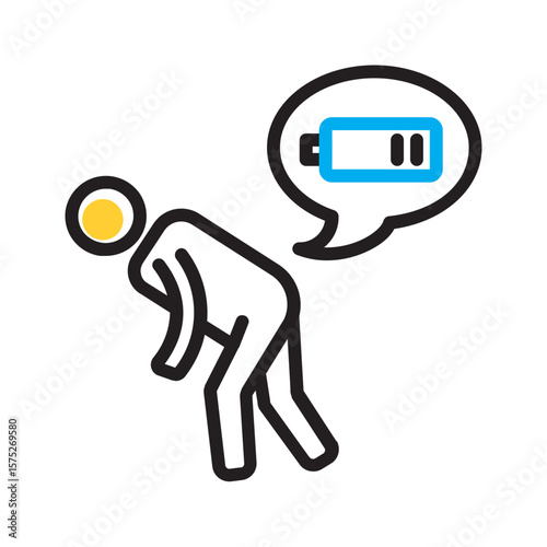 Vector multi color icon for Energy lacking