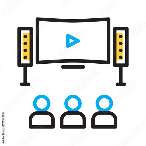 Vector multi color icon for Home Theater