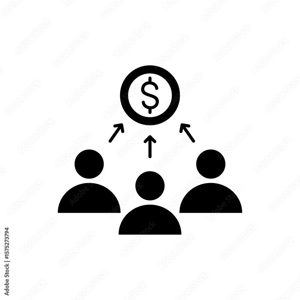 The icon depicts a person with a dollar and an upward arrow. The icon depicts a person with a dollar and an upward arrow.