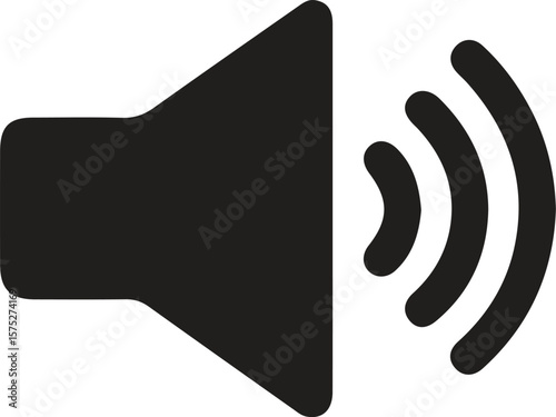Vector illustration of a speaker icon symbolizing sound, volume, and wireless communication
