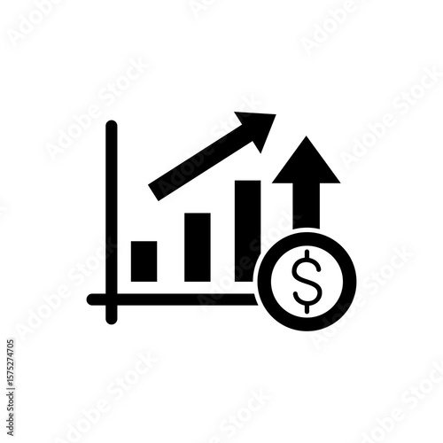 The icon depicts an upward arrow and dollars.