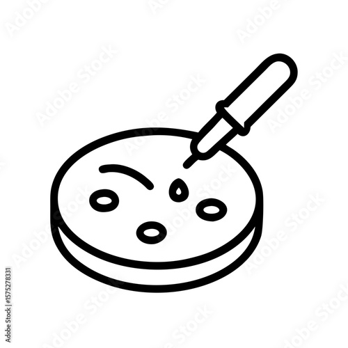 Petri dish with sample and pipette for laboratory research  