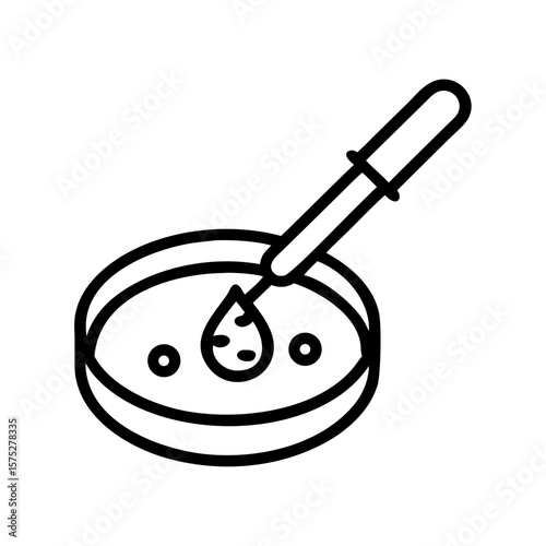 Petri dish with sample and dropper for scientific experiments  