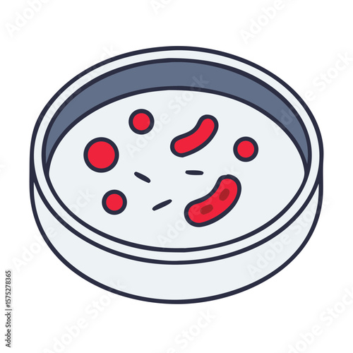 Petri dish with bacteria sample in laboratory setting  