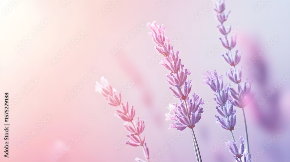 Obraz premium Delicate lavender blossoms in soft pastel hues.