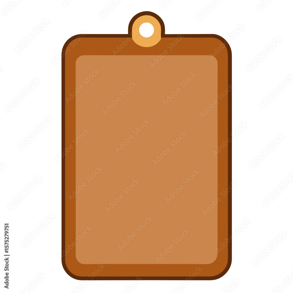 Simple brown clipboard with a hanging loop at the top Simple brown clipboard with a hanging loop at the top