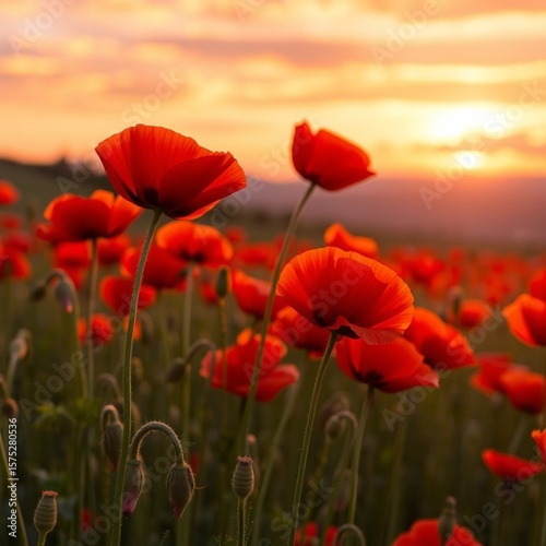 poppy field in summer