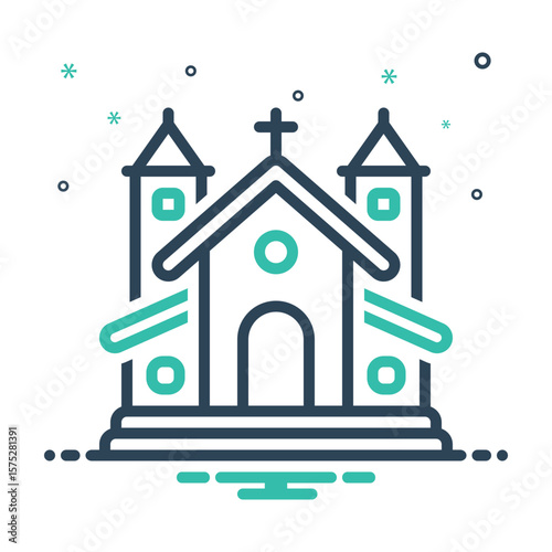 Billede på lærred Mix icon for church