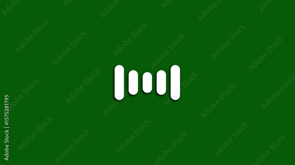 Music wave type preloading animation without any background,Voice vibration stereo equalizer, buffering or loading for website or app bold lines on black background, 4k.