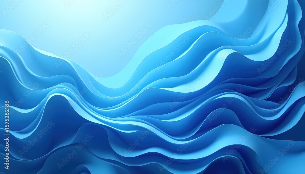 Fototapeta premium Contemporary abstract backdrop featuring fluid, layered blue textures