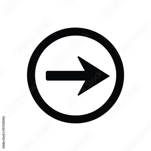 Free Download Black arrow pointing right direction in circle on transparent background - GFXLoad